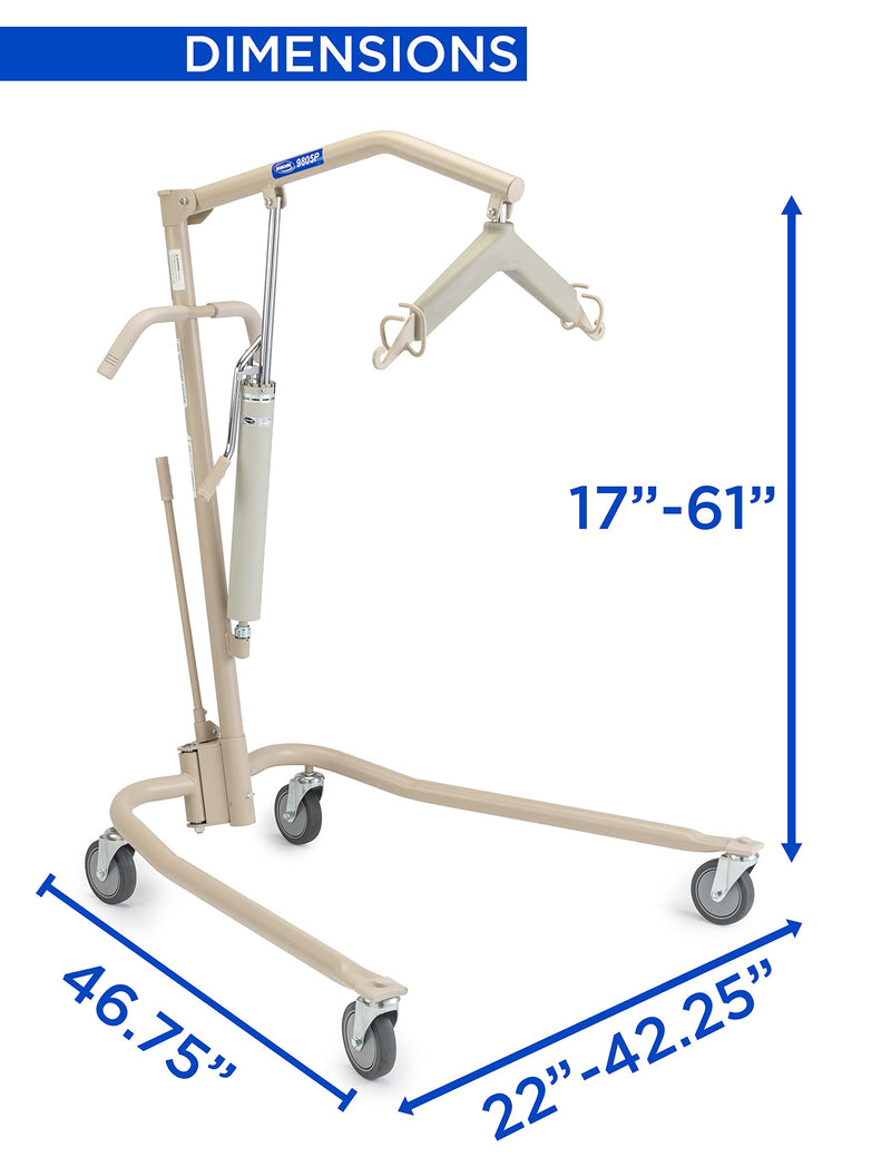Invacare Lightweight Hydraulic Patient Lift, White, 450 lb. Weight Capacity, 9805P, Beige